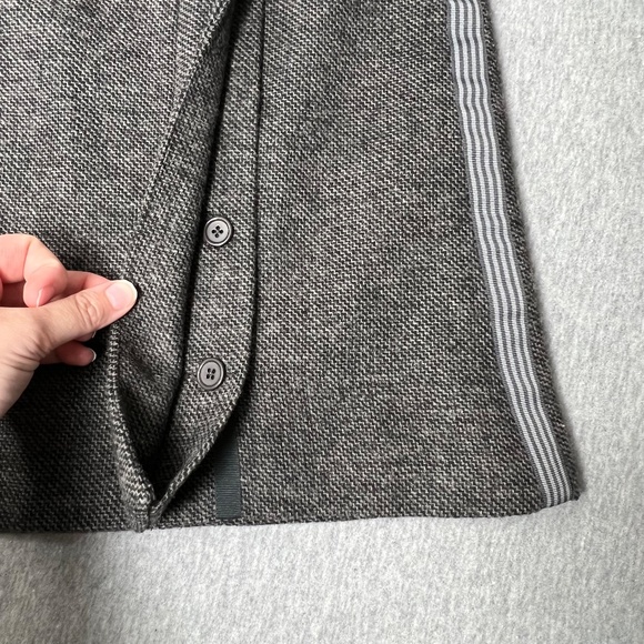 PrAna Quincy Grey Tweed Wool Buckled Wrap Skirt | Red| | Size Small - Picture 4 of 14